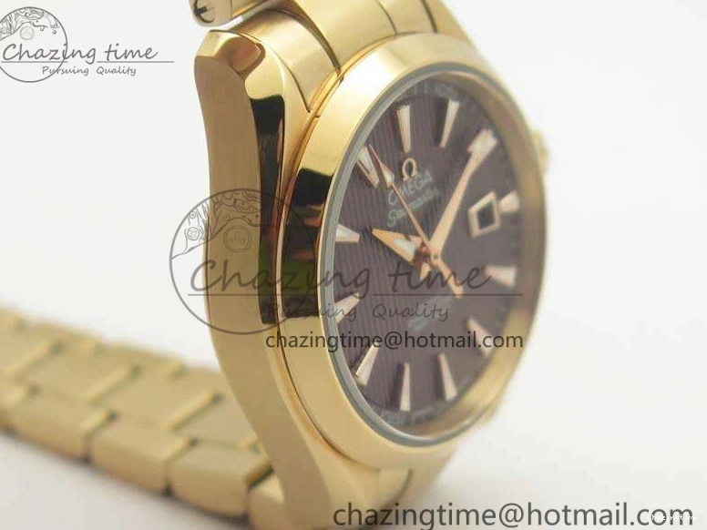 0418 Bright Aqua Terra Ladies 35mm RG V6F Best Edition Brown Dial On RG Bracelet A 8101